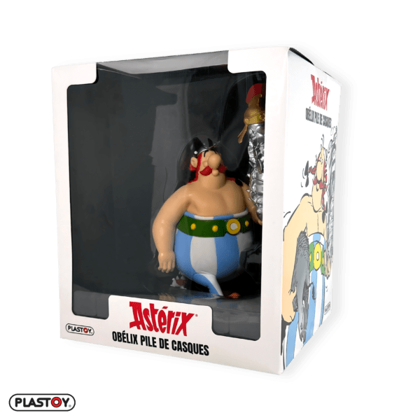 FIGURINE XL OBELIX PILE DE CASQUES ET IDEFIX – Image 3